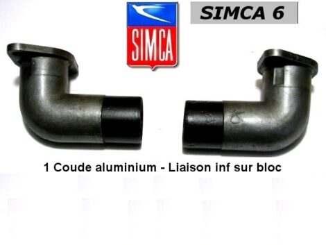 Conduits eau - Coude aluminium sur bloc - SIMCA 6