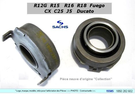 Butée embrayage RENAULT R12G R16 R17 R18 CX J5 C25 - F/Sachs 1850 282 602
