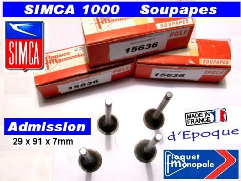 Soupapes Admission SIMCA 1000 45cv 29 x 91 x 7 mm floquet monopole 4755 – Image 2