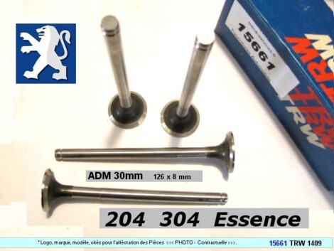 Soupapes Echappement PEUGEOT 204 essence moteur XK 1130cc TRW 1409