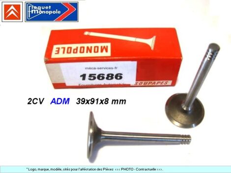 Soupapes Admission CITROEN 2cv 39x8x91 mm Floquet Monopole 5459