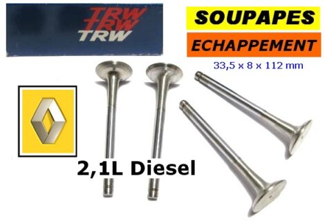 Soupapes Echappement RENAULT R18 R20 R21 R25 Espace Trafic - diesel 2100cc mot JS8 – Image 2