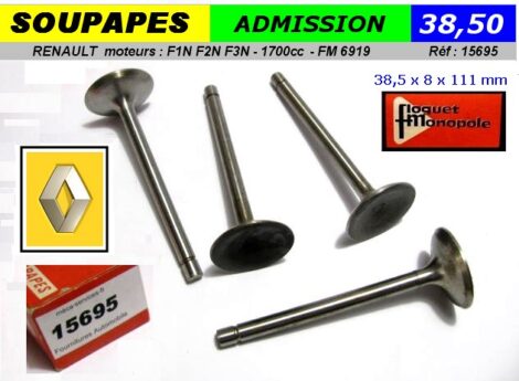 Soupapes Admission RENAULT 1700cc - Clio R5 R9 R11 R19 R21 38,50mm - moteurs F1N F2N F3N
