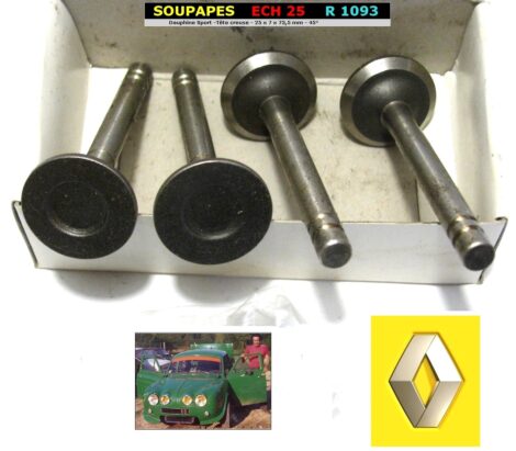 Soupapes RENAULT Dauphine R1093 - Admission 28.2 mm - Echappement 25 mm (les 8 pieces) – Image 4