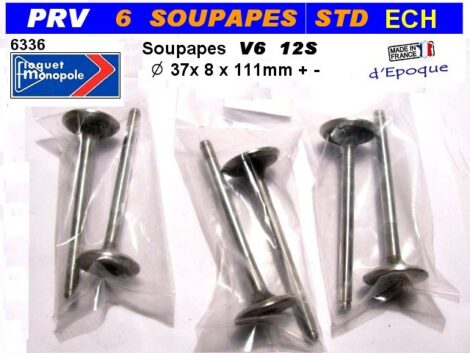 Soupapes Echappement PSA moteurs V6 PRV Z6W - Diam STD 37 x 8 x 111 mm - le jeu de 6