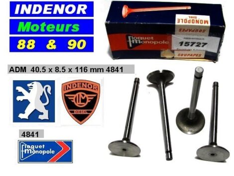Lot Soupapes Admission & Echappement PEUGEOT INDENOR moteur XD90 (les 8 soupapes)