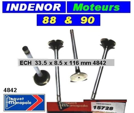 Lot Soupapes Admission & Echappement PEUGEOT INDENOR moteur XD90 (les 8 soupapes) – Image 2