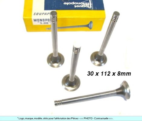 Soupapes Echappement VW 1200 & Transport type 2 -  30 x 112 x 8 mm FM 4656