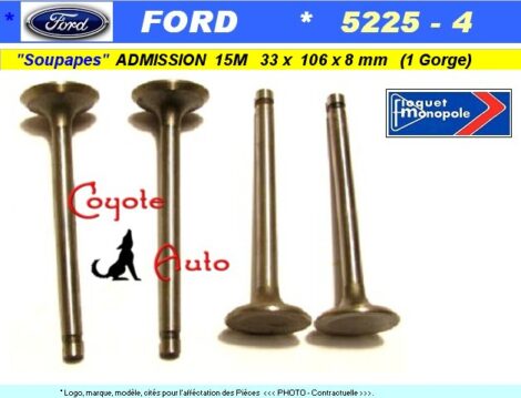 Soupapes Admission FORD Taunus 12M 33x106x8mm Floquet 5225 (collection)