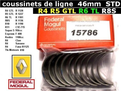 Coussinets de Ligne RENAULT 4 GTL R5 GTL R8 Super5 - STD 46mm - moteurs cleon fonte – Image 2