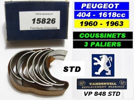 Coussinets de Ligne - PEUGEOT 404 Essence 3 paliers - Cotes STD Vandervell VP91020 – Image 2