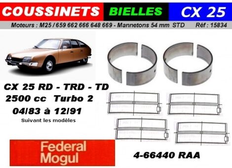 Coussinets de Bielles - CITROEN CX C35 C25 J5 - 2500cc Diesel & Turbo D STD 54 mm 1er montage