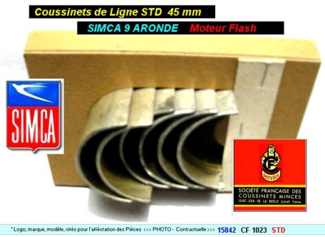 Coussinets de Ligne SIMCA 9 Aronde Moteur 3 Paliers -  STD 45mm CF1023