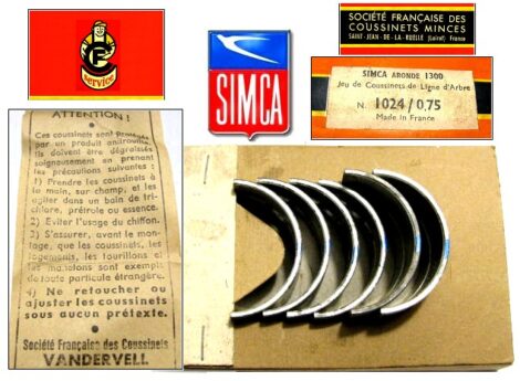 Coussinets de Ligne SIMCA Aronde 1300 - Moteur FLASH 3 Paliers - 44,25mm (réparation) – Image 3