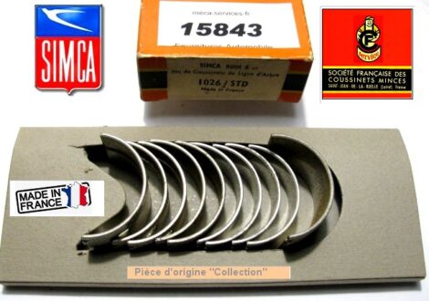 Coussinets de Lignes SIMCA Aronde - Moteur RUSH 6 cv 5 paliers STD 48 mm CF1026 – Image 2