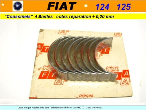 Coussinets de bielles - FIAT 125 Sport cotes réparation - 0,20 mm origine FIAT