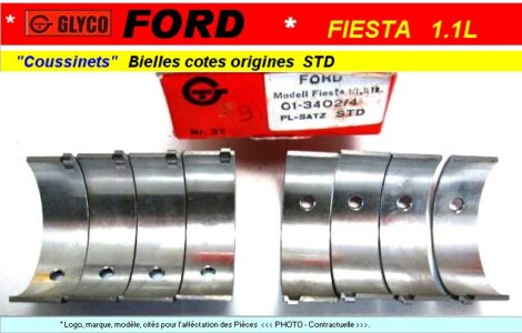Coussinets de bielles FORD Fiesta 1100 1,1L TR STD - GLYCO 01-3402-4