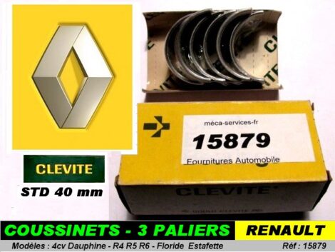 Coussinets de Ligne RENAULT 4cv Dauphine R4 R5 R6 - Diam STD 40 mm - CLEVITE 6465