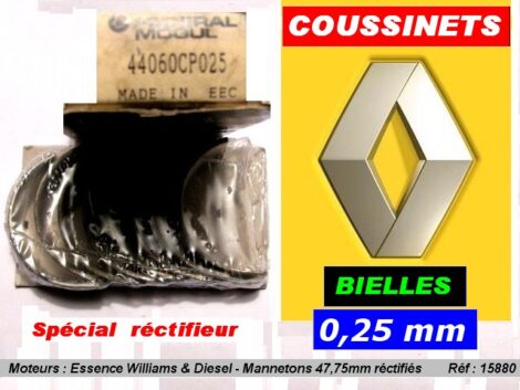 Coussinets de Bielles RENAULT Williams & RENAULT Diesel Diam 47.75 mm Special rectifieur – Image 2