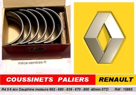 Coussinets de Ligne RENAULT 4cv Dauphine R4 R5 Diam STD 40 mm moteurs Ventoux