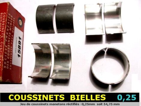 Coussinets de Bielles RENAULT Frégate SG2 Ess 671 et 817 - Cotes -0.25 mm - Réparation 54.75 mm