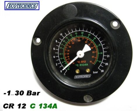Manomètre contrôle gaz R12 & R134A -1 à 30 bar ECOTECHNICS