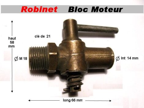 Robinet spécifique eau vidange bloc 21 mm commande 1/4 tour (collection)