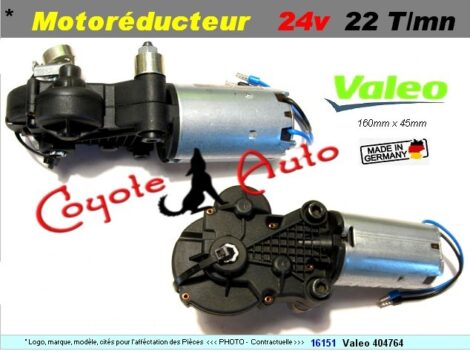 Motoréducteur 24v DC - 22 tr/min 4 Nm - SWF 404764 VALEO