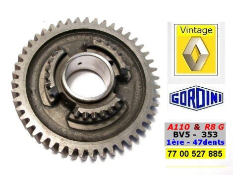Pignon 1er vitesse - Renault BV5 R8 GORDINI 353 - Montage 47 dents repère bleu OR 2565159