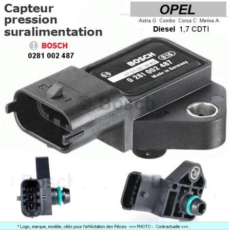 Capteur pression suralimentation Diesel Hdi 3.0L - PSA FORD OPEL