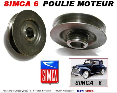 Poulie moteur origine - SIMCA 6 - Moteur 569cc - 1948 à 1955 – Image 2