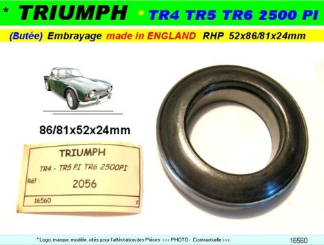 Butée embrayage - TRIUMPH TR4a TR6 2500 PI - 52.4 x 86mm (pièce collection )