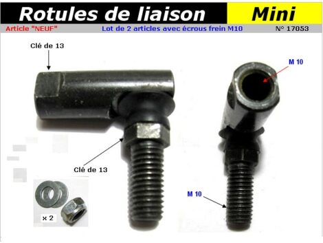 Rotules de liaison Micro tracteur & Tout autres montages (les 2 pièces) – Image 2