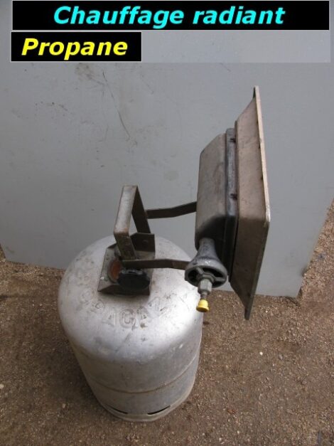 Chauffage radiant n2 sur bouteille propane (vente sur place)