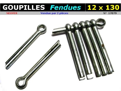 Goupilles fendues x 2 - Diamètre 12 mm  longeur 130 mm