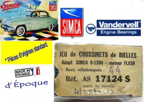 Coussinets de Bielle SIMCA Aronde 9 1300cc  - Moteur Flash - STD 44 mm (dépannage x une bielle) – Image 2