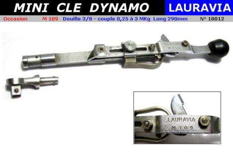 Clé Mini dynamométrique LAURAVIA M109 3/8 couple 0.25 à 3 MKg  290mm (atelier VINTAGE)