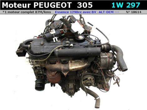 Acompte 50€ - Moteur complet PEUGEOT 305 Essence 87000 kms 1290cc série I  (Vente sur place)