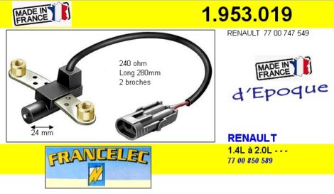 Capteur de position vilebrequin - Renault 7700747549