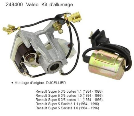 Kit Rupteurs Ducellier - Renault Super 5 B400 S400 - Valeo 248400 (collection)