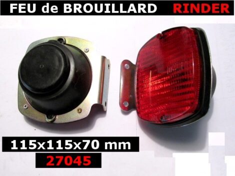 Feux x 2 - rouge 12v ou 24v compact 115 x 115 x 70 mm - RINDER 27045 lampe 2 plots