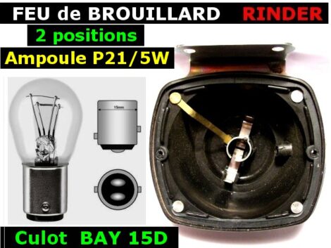Feux x 2 - rouge 12v ou 24v compact 115 x 115 x 70 mm - RINDER 27045 lampe 2 plots – Image 3