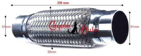 Echappement Flexible Universel Entrée Sortie 61mm Diam 90 mm long 250mm – Image 2