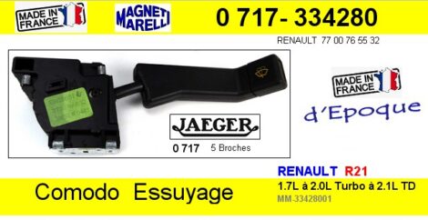 Commodo essuie glace Renault R21 origine JAEGER Magneti Marelli 510033428001