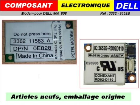 Composants électronique Modem TEL DP/N 0E828 - Conexant RD02-D110 (Dell 800 808)