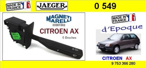 Commodo essuie glace Citroën AX origine JAEGER 0 549 Magneti Marelli 510033581502
