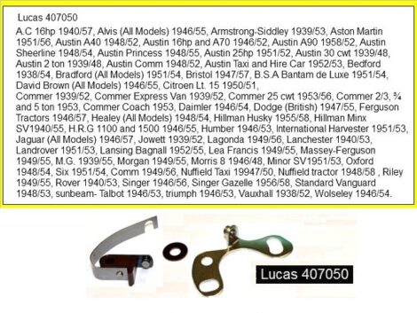 Kit rupteurs Lucas 407050 - Austin Jaguar Triumph & Massey-Ferguson Talbot