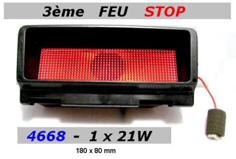 Feu 3 ème stop rectangulaire 180x80 mm