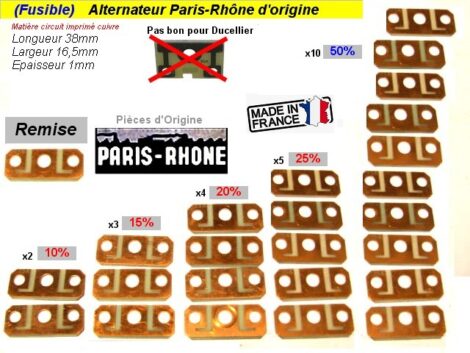 Fusibles Alternateur Paris Rhône - CITROEN 2cv Dyane Ami Méhari - 12 volts 25A (les 5 pièces) – Image 3