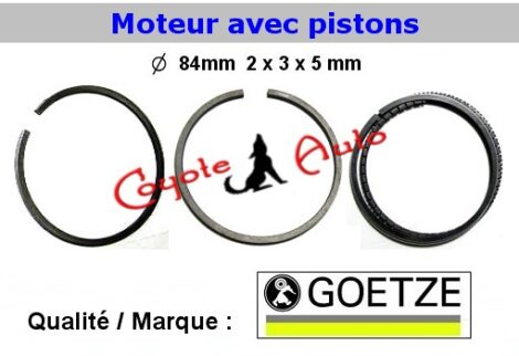 Segments pour Moteur diamètre 84 mm GOETZE 2x3x5mm 4 ou 6 cylindres (dépannage) – Image 2